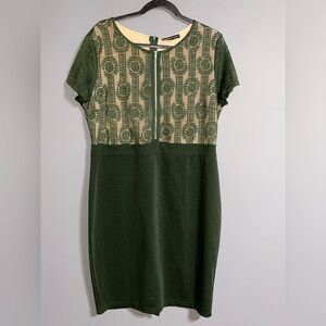 REPHYLLIS Green and Cream lace top Dress
2XL